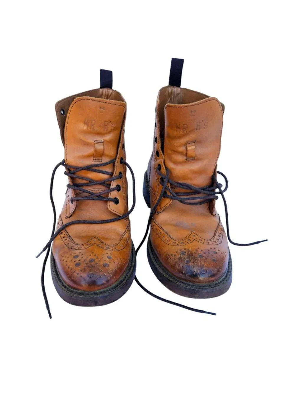 Mr. B's Gentlemen's Boutique for Aldo Brogue Ankle Boots Honey Brown Sz 9.5